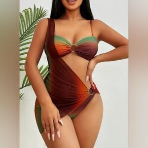 Multicolor Cutout Swimsuit